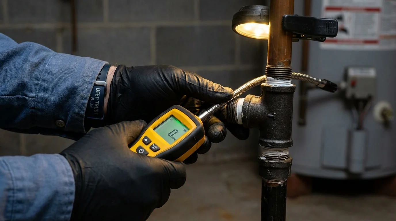 Gas leak detection with electronic sniffer by Johns Plumbing LLC in Burbank